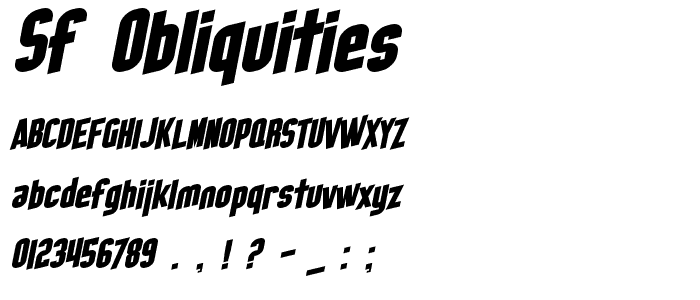 SF Obliquities font